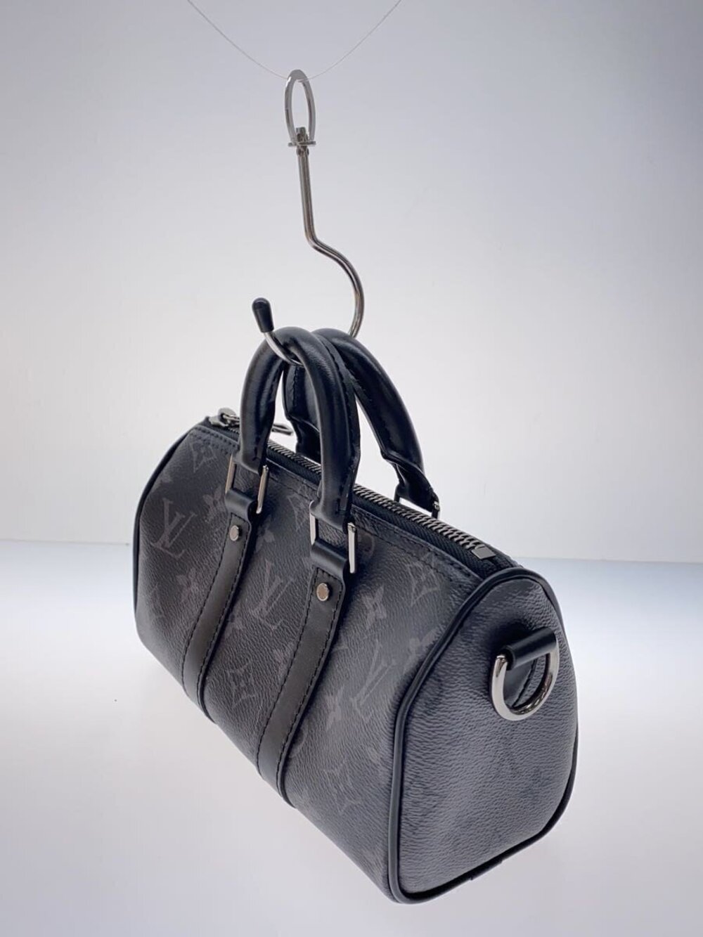 Louis Vuitton Eclipse Keepall Bag Black Black Monogram Leather Black